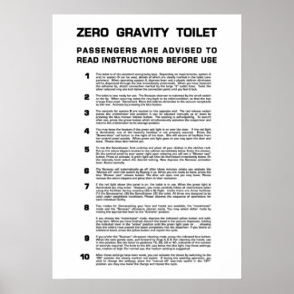 Null Gravity Badezimmer Vollschwarzer Text Poster
