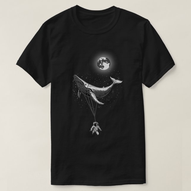 Null Gravity Sea Whale Holding Astronaut Space Mo T-Shirt (Design vorne)