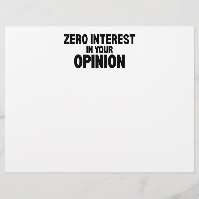 Null Interesse an Ihrer Meinung Professional  Briefbogen (Vorderseite)