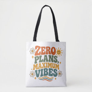 Null Pläne Maximale Vibes Retro Boho Blumen Zitat