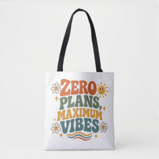 Null Pläne Maximale Vibes Retro Boho Blumen Zitat