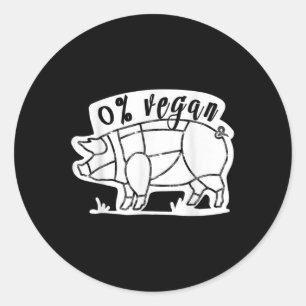 Null Prozent Vegane lustige Grillen Carnivore Flei Runder Aufkleber