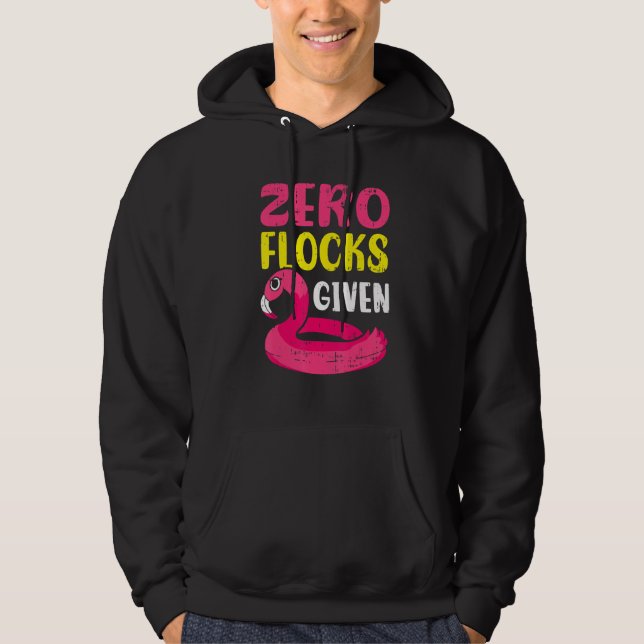 Null Schwärme gegeben Rosa Flamingo Watvogel Hoodie (Vorderseite)