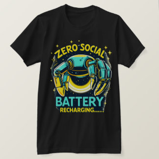 Null-Sozial-Akkuladegeroboter-Design T-Shirt