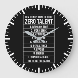 Null-Talent erforderlich - Erfolgsfaktor Motiviere Große Wanduhr