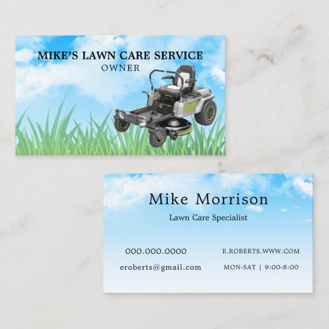 Null-Umdrehung für die Fachkarte "Lawn Care Specia Visitenkarte (Vorne/Hinten)