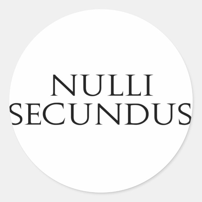 Nulli Secundus Runder Aufkleber (Vorderseite)