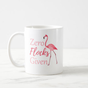 Nullmengen lustigen Flamingo gegeben Kaffeetasse