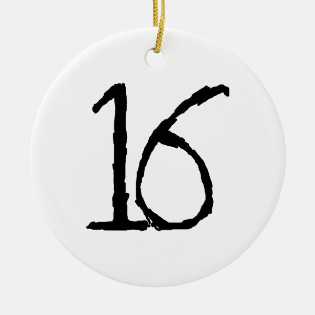 Number16 Keramik Ornament (Vorne)
