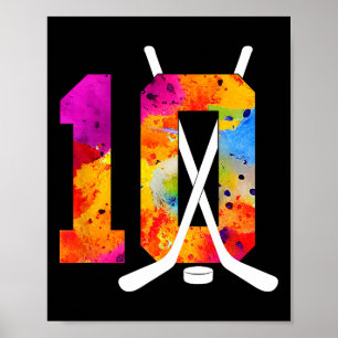 Number 10 Years Ice Hockey 10. Geburtstag (2)  Poster