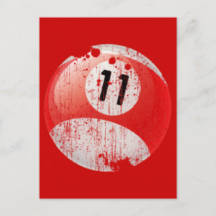 NUMBER 11 BILLIARDS BALL - ERODED STIL POSTKARTE