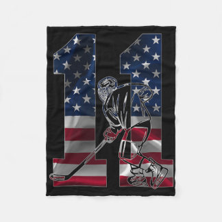 Number 11 Years Ice Hockey 11th Birthday  Fleecedecke