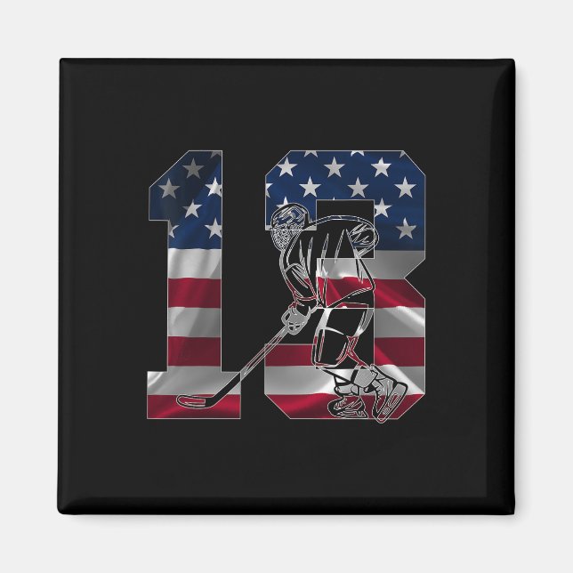 Number 13 Years Ice Hockey 13th Birthday  Magnet (Vorne)