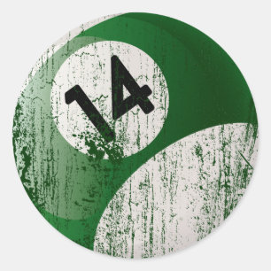 NUMBER 14 MILLIARDS BALL - ERODED STIL RUNDER AUFKLEBER