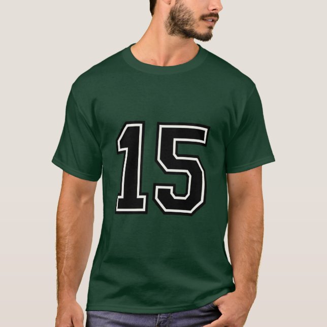 Number 15 Custom Sports Jersey Varsity Birthday  T-Shirt (Vorderseite)