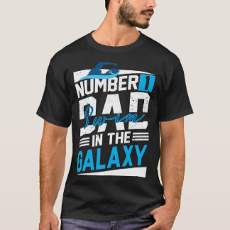 Number 1 Swim Dad In The Galaxy Cartwheel Father O T-Shirt