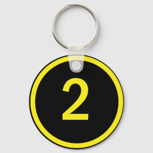 number 2 in a circle schlüsselanhänger