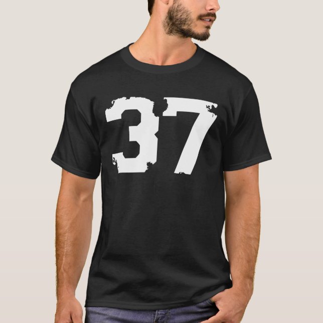 Number #37 Sport Jersey Lucky No. Birthday Age T-Shirt (Vorderseite)