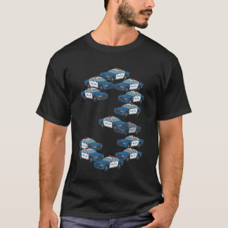 Number 3 Police Cars 3rd Birthday Boy Officer Cop  T-Shirt