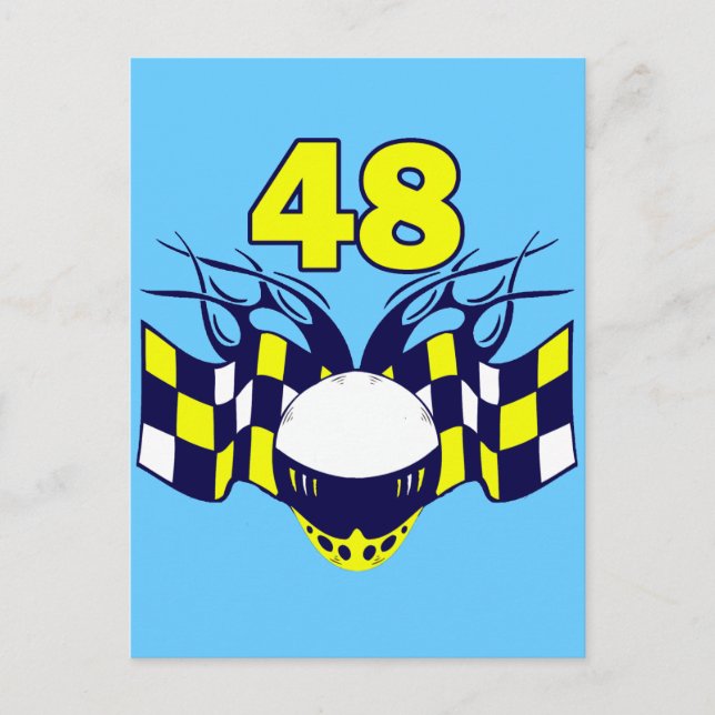 NUMBER 48 AUTO RACING DESIGN POSTKARTE (Vorderseite)