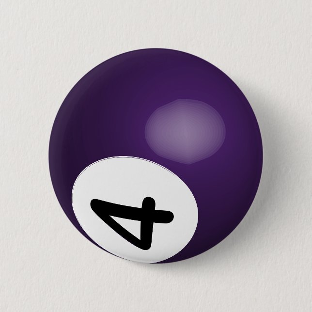 Number 4 Purple Poll Ball Button (Vorderseite)