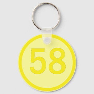 number, 58, in a circle schlüsselanhänger