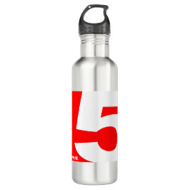 NUMBER-5-RED EDELSTAHLFLASCHE