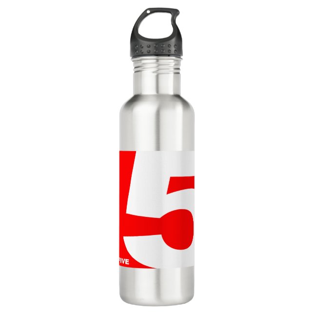NUMBER-5-RED EDELSTAHLFLASCHE (Vorderseite)