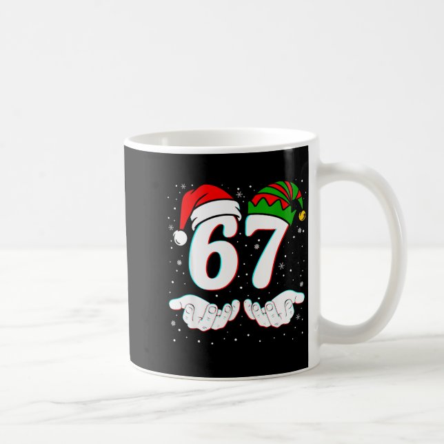 Number 67 Matching Six Seven 6 7 Meme 6-7 Christma Kaffeetasse (Rechts)