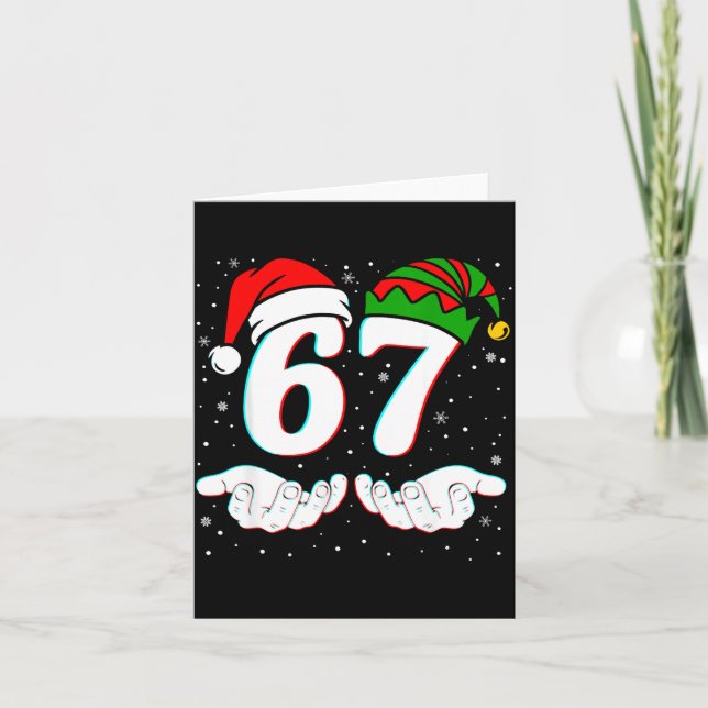 Number 67 Matching Six Seven 6 7 Meme 6-7 Christma Karte (Vorderseite)
