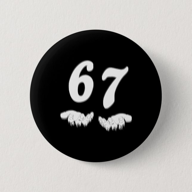 Number 67 Matching Six Seven Meme Funny Halloween  Button (Vorderseite)