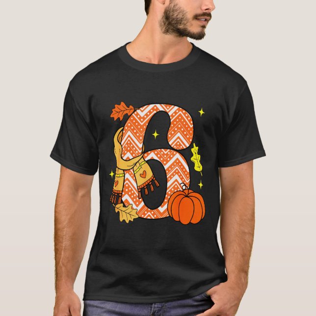 Number 6 67 Fall Autumn Pumpkin Meme Funny Six Sev T-Shirt (Vorderseite)