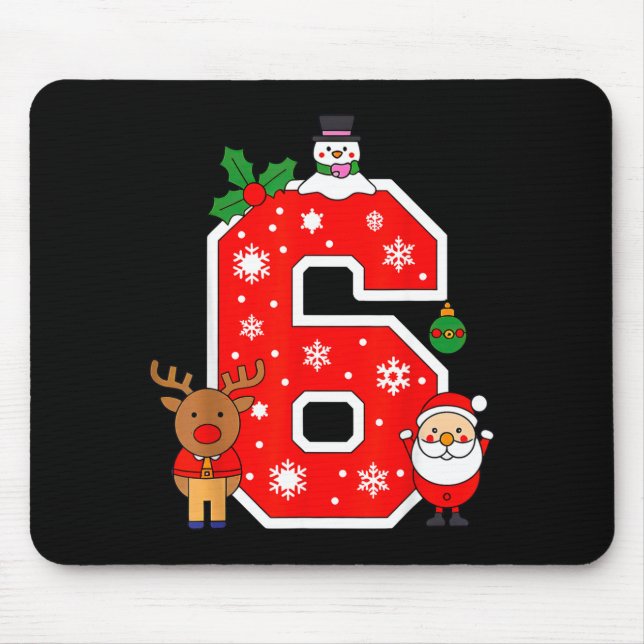 Number 6 67 Meme Couple Pajamas Christmas Matching Mousepad (Vorne)