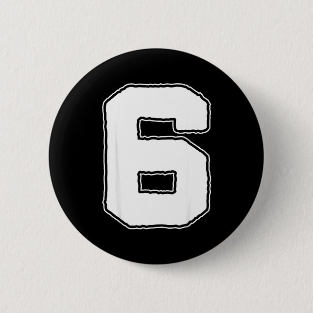 Number 6 6th Birthday Boy Kids Six Year Old Happy  Button (Vorderseite)