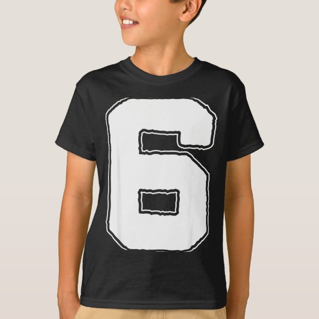 Number 6 6th Birthday Boy Kids Six Year Old Happy  T-Shirt (Vorderseite)
