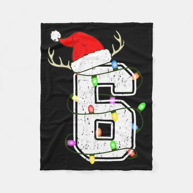 Number 6 6th Birthday Boy Six Christmas Happy Birt Fleecedecke (Vorderseite)