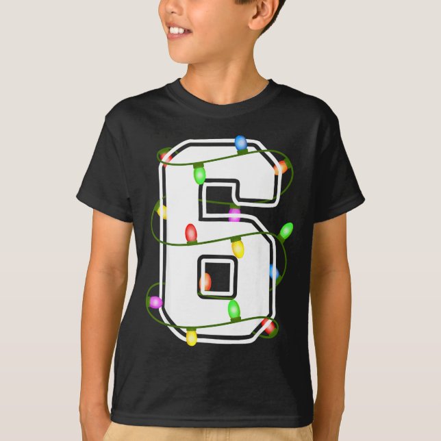 Number 6 6th Birthday Boy Six Christmas Happy Birt T-Shirt (Vorderseite)