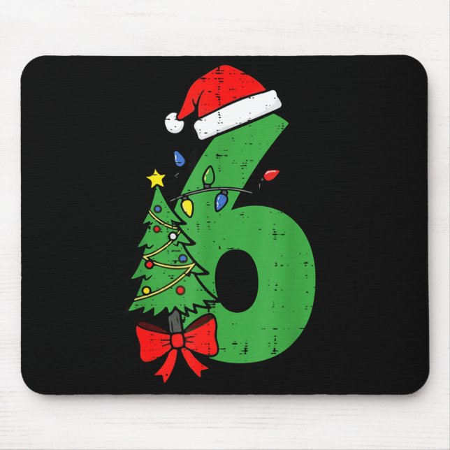 Number 6 Christmas 6 7 Matching 67 Meme Men Women  Mousepad (Vorne)