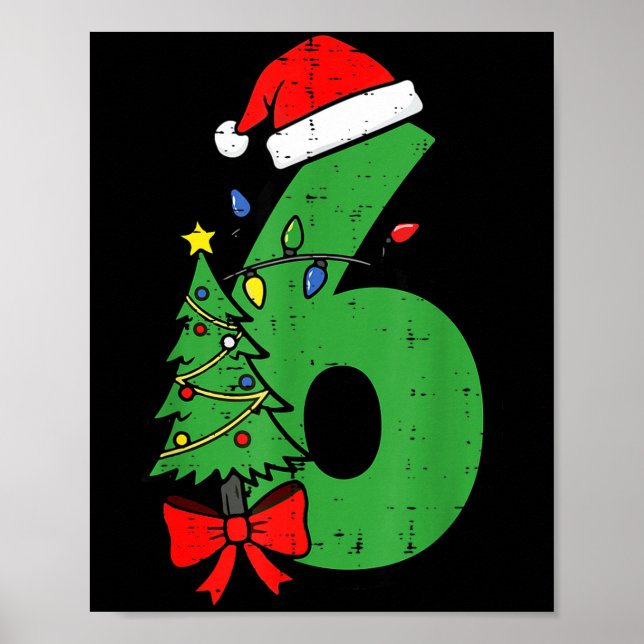 Number 6 Christmas 6 7 Matching 67 Meme Men Women  Poster (Vorne)