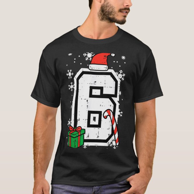 Number 6 Christmas 6 7 Xmas Matching 67 Meme Men W T-Shirt (Vorderseite)