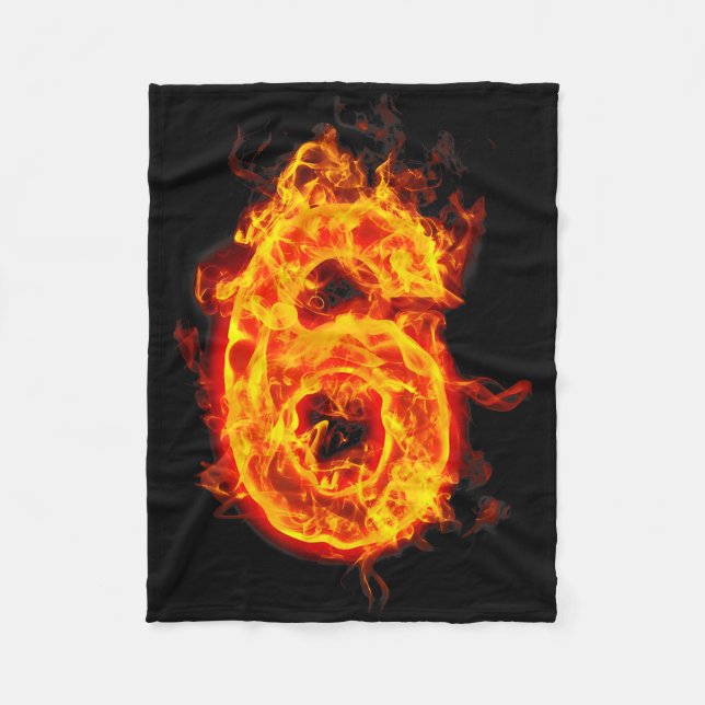 Number 6 Fire Ice Number Sechs Sieben Meme 67 Alph Fleecedecke (Vorderseite)