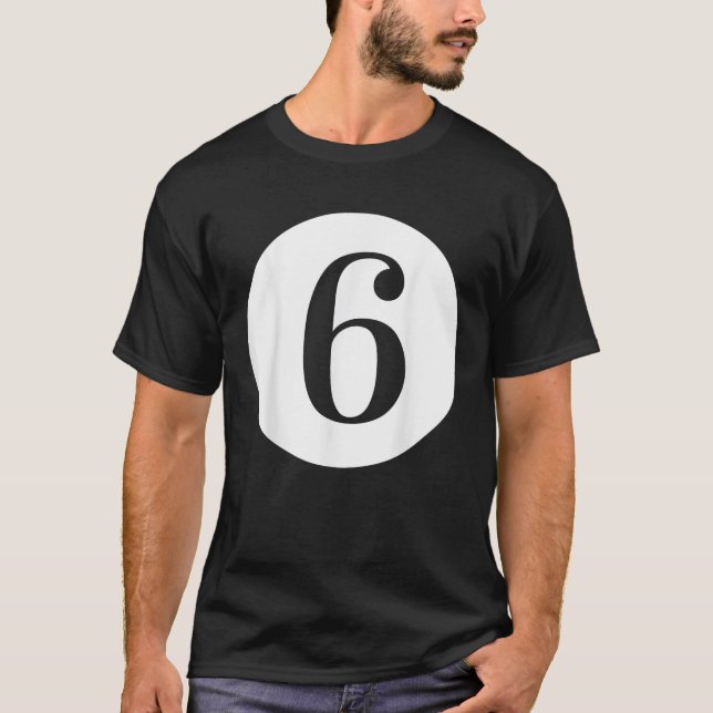 Number 6  for Adults Kids Family Number  T-Shirt (Vorderseite)