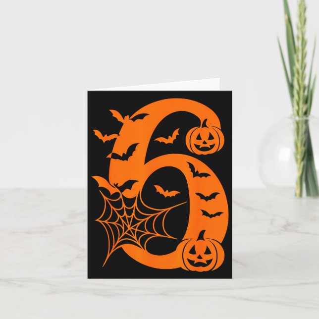 Number 6 Funny Meme Saying 6 7 Six Seven Halloween Karte (Vorderseite)