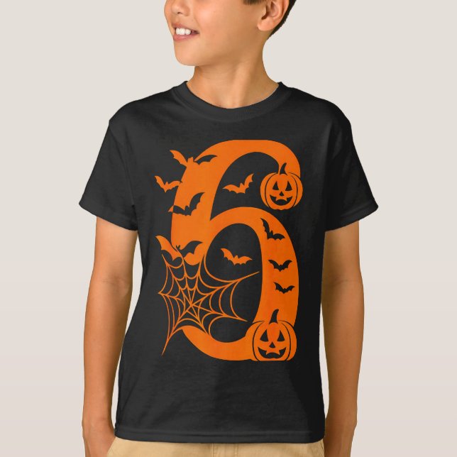 Number 6 Funny Meme Saying 6 7 Six Seven Halloween T-Shirt (Vorderseite)