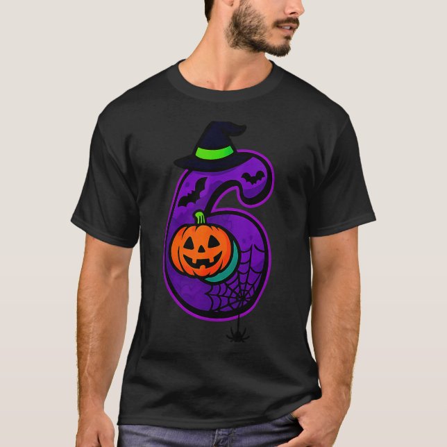Number 6 Funny Meme Saying 6 7 Six Seven Halloween T-Shirt (Vorderseite)