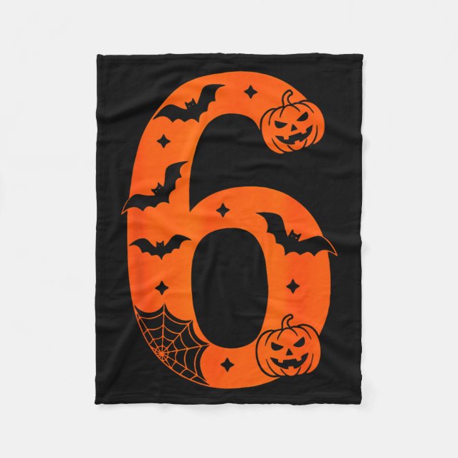 Number 6 Funny Six Seven Meme Halloween  Fleecedecke (Vorderseite)