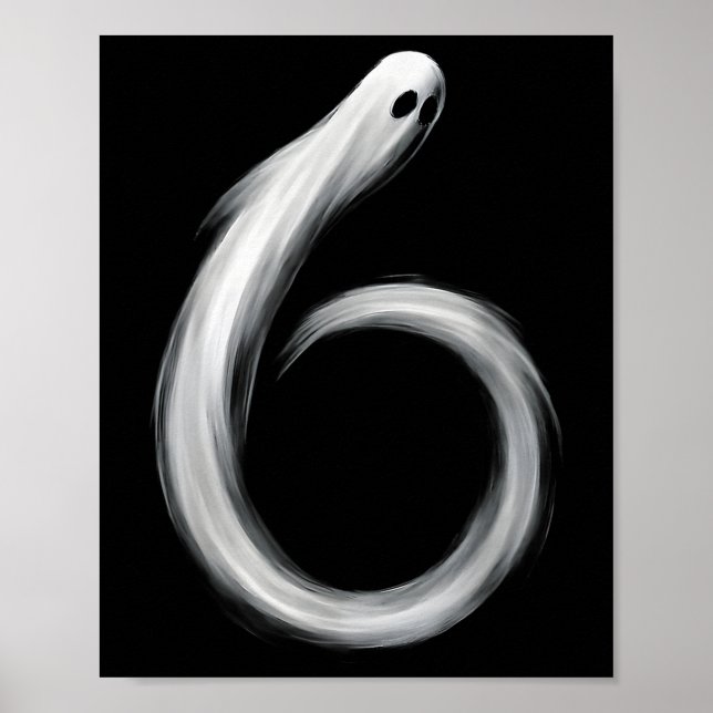 Number 6 Ghost Funny Six Seven 67 Halloween Meme  Poster (Vorne)