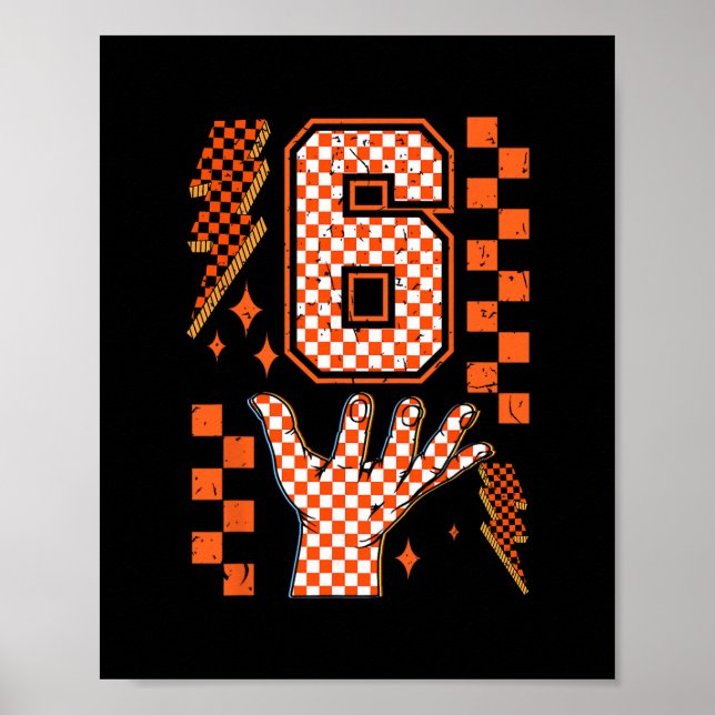 Number 6 Matching 67 Meme Checkered Halloween Cost Poster (Vorne)