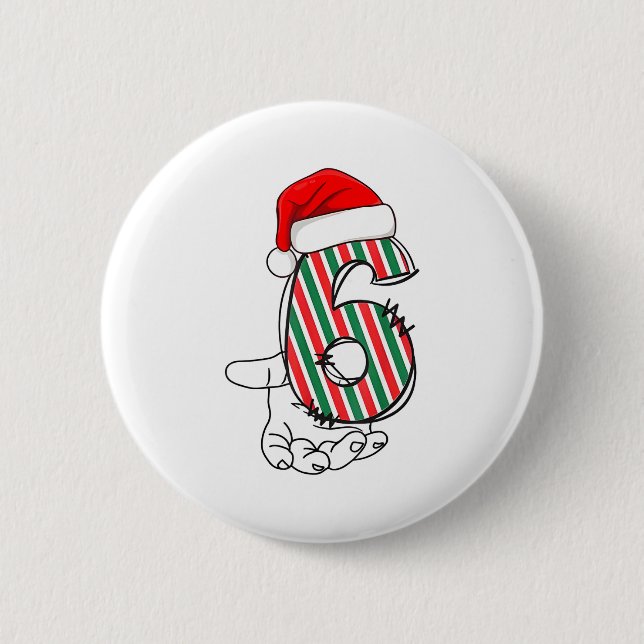 Number 6 Matching 67 Meme Christmas Costume Men Wo Button (Vorderseite)