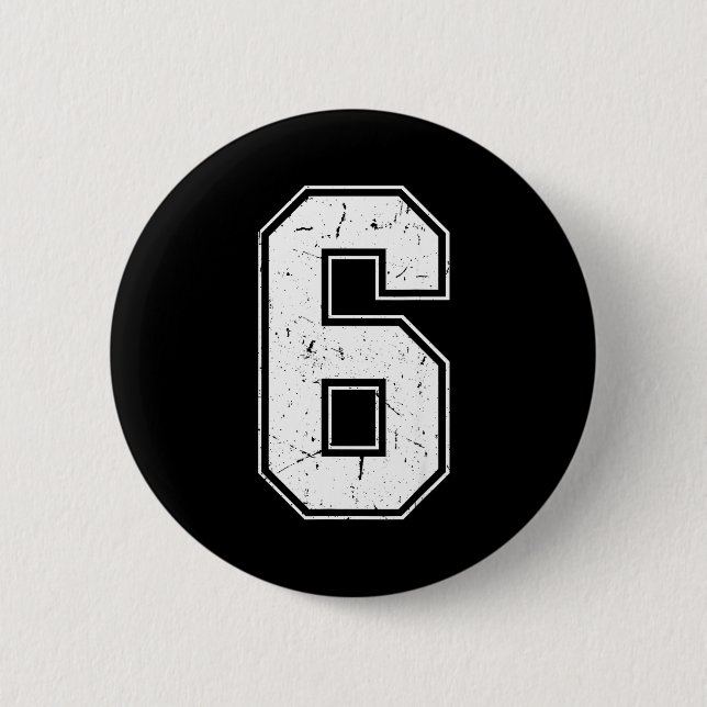 Number 6 Matching Costume 67 Meme Costume Distress Button (Vorderseite)